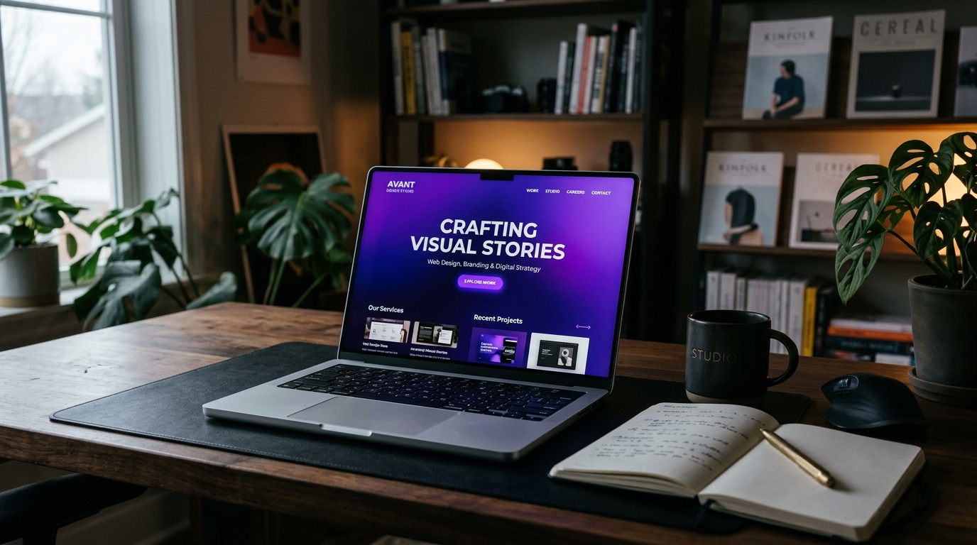 Sitio web diseñado por MVD en pantalla de portátil
