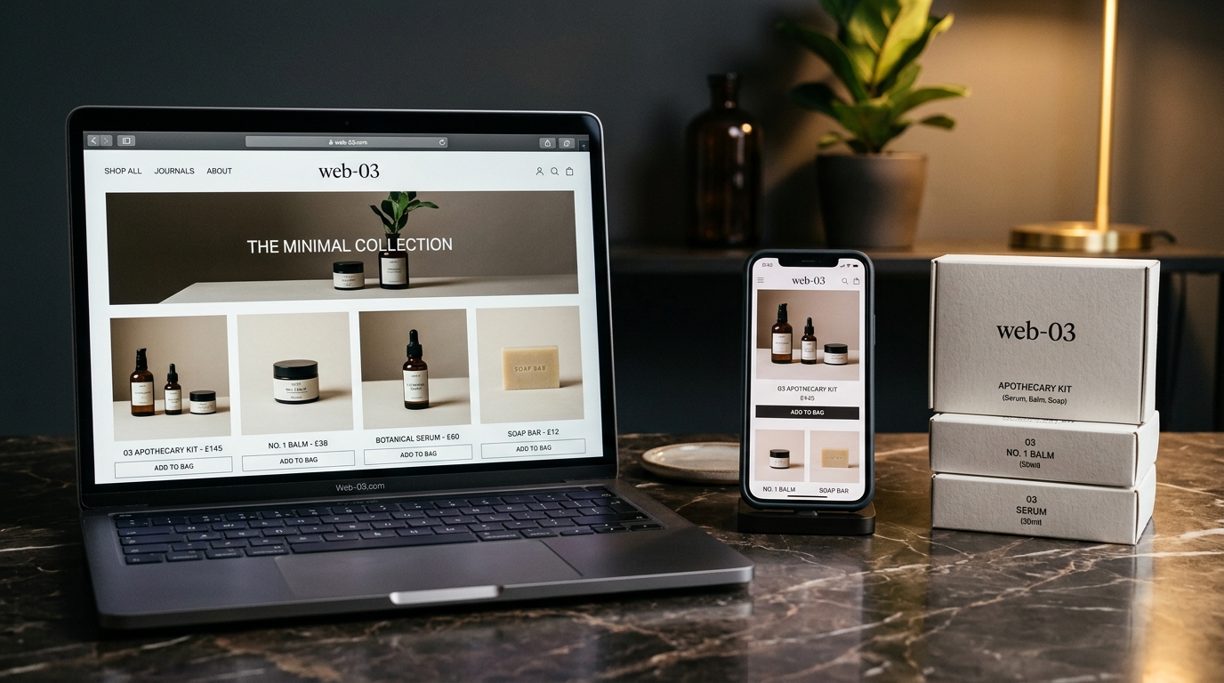 Tienda online en portátil y móvil